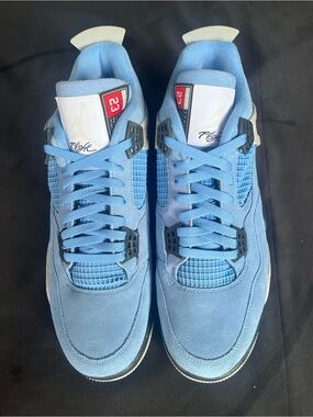 Nike Air Jordan 4 Retro Light Blue Suede Sneakers